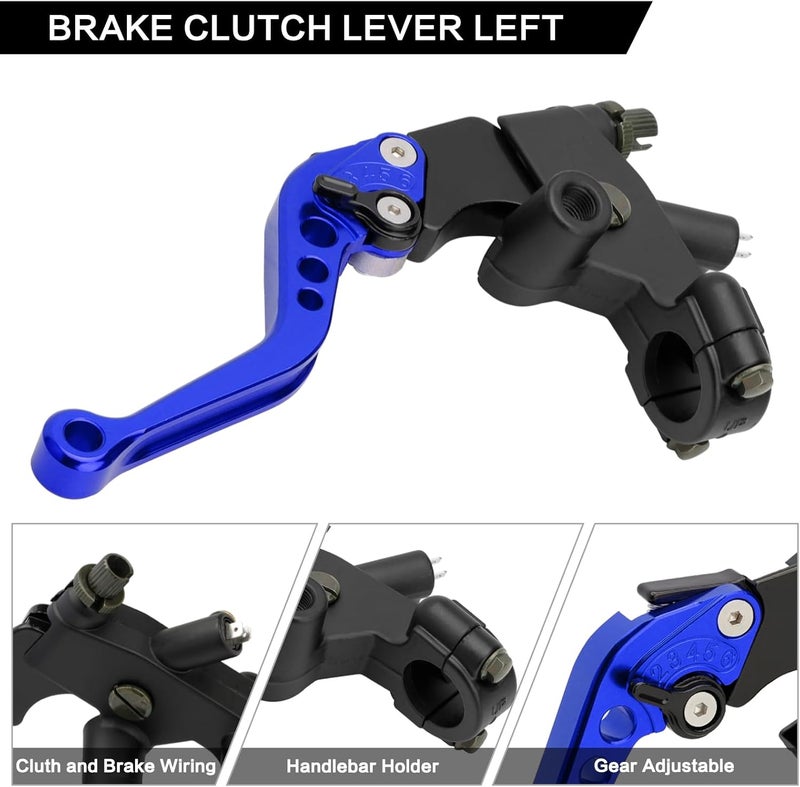RIDLOG Universal CNC Motorcycle 7/8" 22mm Handlebar Brake Master Cylinder Clutch Lever, Dirt Bike Mini Bike Brake Lever, Brake and Clutch Lever Set Fit for Honda Kawasaki Suzuki Yamaha (Bule) - Image 4